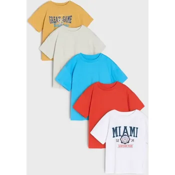 Chlapecké tričko Sinsay - Sada 5 triček - krémová - 836EY-12X - 836EY-12X-134