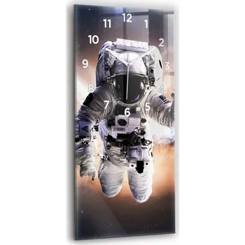 Hodiny Velké Vertikální Skleněné Moderní Nástěnné Hodiny Astronaut v kosmu 30x60