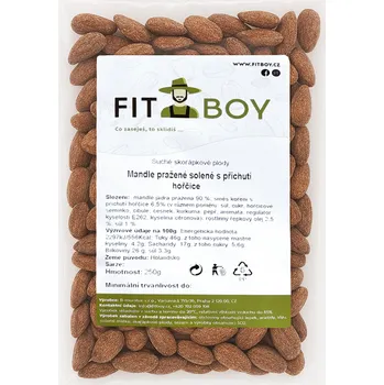 FITBOY Mandle pražené solené s příchutí hořčice 500g 500g