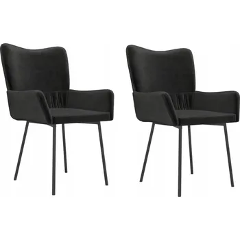 Jídelní židle Jídelní židle sametové černé 55x57x81,5 cm, 2 ks