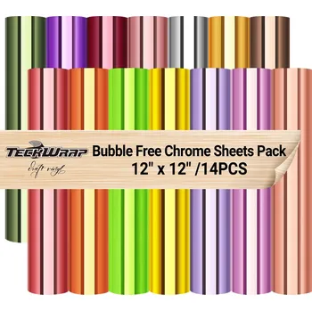 Samolepící dekorace TeckWrap Bubble Free Mirror Chrome - Sheet Pack (14kusů) Samolepící vinylová folie TeckWrap