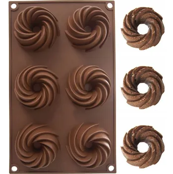 Forma na pečení SILIKONOVÁ forma na pečení mini bábovek, muffinů 6 Ks