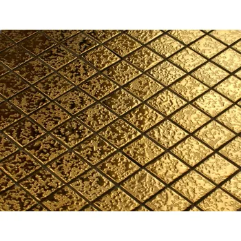 Obklad Skleněná mozaika zlatá, zlatá dlaždice GOLD CERAMIK, dekorativní mozaika zlatá