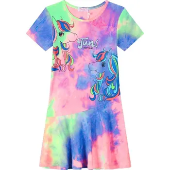 Dívčí šaty DÍVČÍ funkční ŠATY modrá/žlutá Kugo MS7113