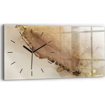 Hodiny Minimalistické Skleněné Nástěnné Hodiny s Moderním Vzorem 60x30 cm