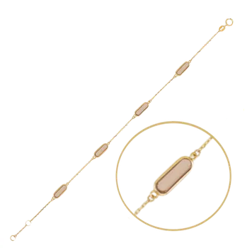 Náramek MINET Zlatý náramek s kameny Au 585/1000 1,65g JMG0156BGB19