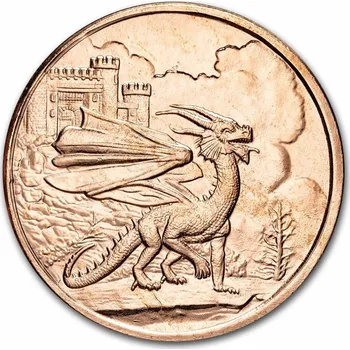 Měděná mince Keltská tradice: Velšský červený drak 1 Oz