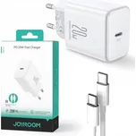 Síťová nabíječka Joyroom JR-TCF06 20W PD 3.0 QC 3.0 1x USB-C bílá + kabel