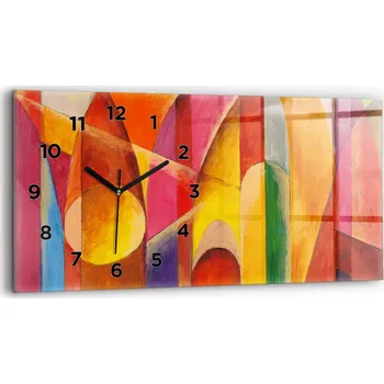 Hodiny Moderní skleněné nástěnné hodiny 60 cm x 30 cm Umělecká dekorace Abstrakce