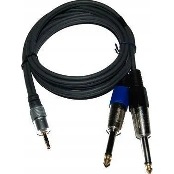 Audio kabel Reproduktorový kabel PAV 3,5 mm stereo / 2 x 6,3 mm mono 1,5 m 0,22 mm2