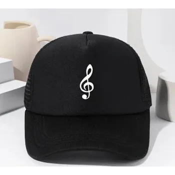 Černá kšiltovka - bílý houslový klíč