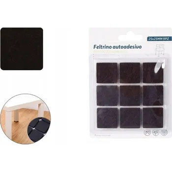 Podložka pod nábytek PLST POD NÁBYTEK FILCOVÉ PODLOŽKY POD ŽIDLE HNĚDÉ 9 ks 25x25mm