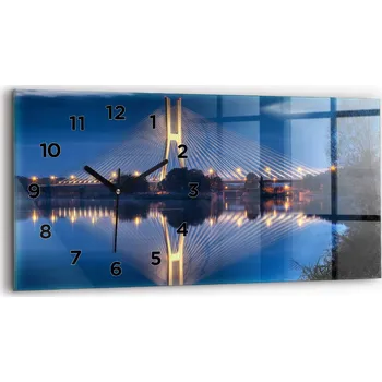 Hodiny Ozdobné nástěnné hodiny s krásnou grafikou 60 cm x 30 cm Most Rędziński Vratislav