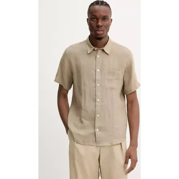 Pánská košile Lněná košile A.P.C. chemisette bellini logo LIAEK.H12551 zelená 81X, vel. XL