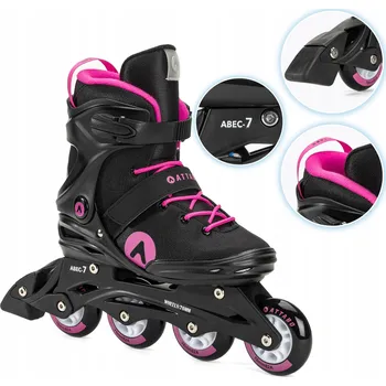 Kolečkové brusle Kolečkové Brusle Attabo Cyclone 41 černé rekreační fitness 76 mm 82A ABEC-7