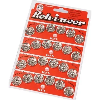 Kovové patentky - knoflíky stiskací přišívací - vel. 7 - na kartě 6ks