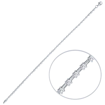 Náramek Olivie Zlatý náramek z bílého zlata s bílými zirkony Au 585/1000