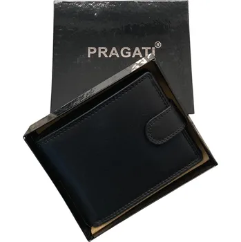Peněženka PRAGATI Černá pánská kožená peněženka se zápinkou