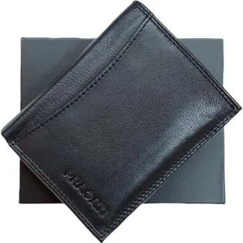 Peněženka Pánská kožená peněženka pragati black (RFID secure)