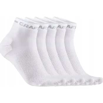 Pánské ponožky Sportovní Ponožky CRAFT CORE DRY MID 5-PAK 37-39 Bílé