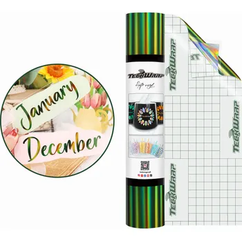 Samolepící dekorace TeckWrap Bubble Free Holographic Glossy Rainbow - Olive Velikost: 30,5 x 30 cm Samolepící vinylová folie TeckWrap