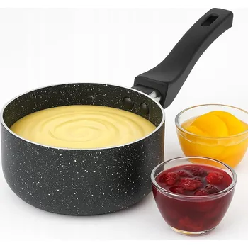 Hrnec Hrnec s rukojetí, mramorový hrnec , nepřilnavý povrch, Tadar Marmara Black 14