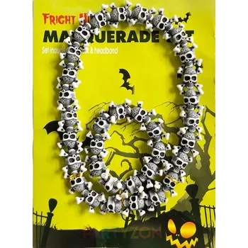 Karnevalový doplněk Sada náhrdelník a náramek Lebky