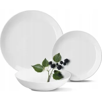 Talíř Jídelní servis z porcelánu, sada MG Home Classic 18 dílů pro 6 osob, bílý