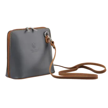 Kabelka NovaKabelka.cz Kožená italská crossbody kabelka Grana Grigia Camel