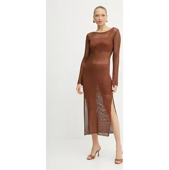 Dámské šaty Šaty Fracomina hnědá barva, maxi, přiléhavé, FS25SD5004K514O7 88X, vel. L