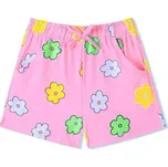 DÍVČÍ KRAŤASY S KYTIČKAMI SL3569 VELIKOSTI 98-128 Velikost: 122, Barva: Sv.růžová