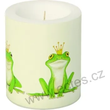 Svíčka IHR PRINZ FERDINAND velká dekorativní svíčka zelený žabí princ s korunkou