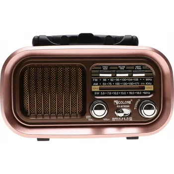 Bluetooth reproduktor Retro rádio Golon s plným rozsahem FM/AM/SW, přenosný reproduktor, solární napájení