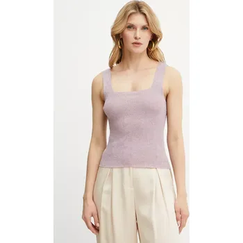 Top s příměsí lnu Twinset fialová barva, 251TT3147 04X, vel. XS