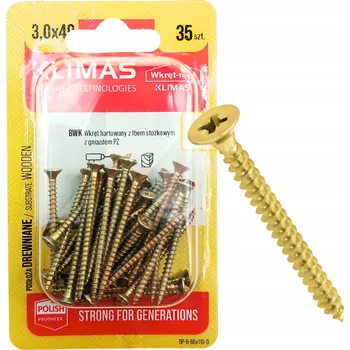 Vrták VRUTY DO DŘEVA KALENÉ 3x40mm PZ blister BWK Wkręt-met 35 ks
