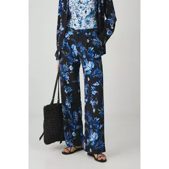 Dámské kalhoty Kalhoty s příměsí lnu Medicine dámské, černá barva, široké, medium waist RS25.SPD710 99E, vel. XL