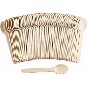 Příbor Dřevěné lžíce na oběd Eko příbory 100 ks