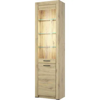 Knihovna SAPRIO vitrína 1d1w dub navara