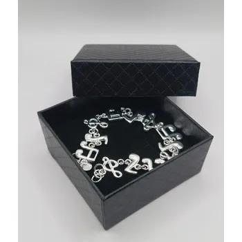 Stříbrný hudební náramek na ruku v dárkové krabičce