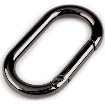 Galanterie Karabina oválná průvlek 34 mm - 2 nikl černý