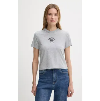 Pánské oblečení Bavlněné tričko Tommy Jeans DW0DW20317 šedá 09X, vel. XS