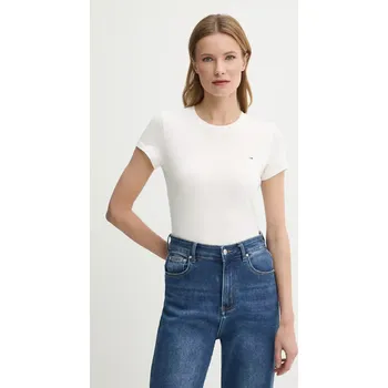 Pánské tričko Bavlněné tričko Tommy Jeans bílá barva, DW0DW20459 00A, vel. XXS