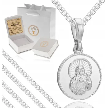 Řetízek ŘETÍZEK BISMARK + MEDAILE S NÁDECHEM 925 + RYTINA GRAVÍROVÁNÍ A SVATÉ PŘIJÍMÁNÍ