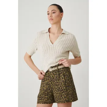 Dámské kraťasy Šortky s příměsí lnu Medicine dámské, více barev, high waist RS25.SZD801 vícebarevná MLF, vel. XL