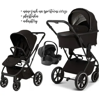 Kočárek Kočárek MOON PIÚ KOMBI 2024, black matt - black