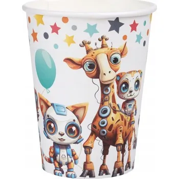 Party nádobí KELÍMKY kelímky Vesmírná zvířátka 270 ml 10 ks Narozeninová oslava