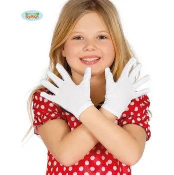 Karnevalový doplněk Rukavice bílé dětské 17cm