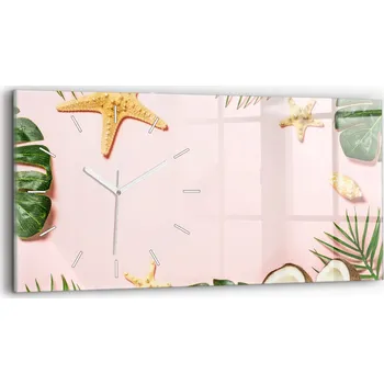 Hodiny Moderní skleněné nástěnné hodiny s potiskem horizontální 60x30 cm Letní nálada