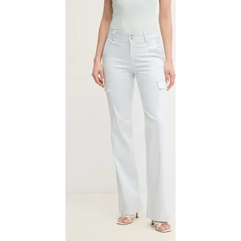 Dámské kalhoty Kalhoty Guess dámské, modrá barva, high waist, W5GA1B W93CL W5GA1B.W93CL 50X, vel. 27/34