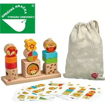 Dřevěná hračka Lucy & Leo 215 Den a noc - dřevěná skládačka s předlohami